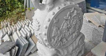 德州芝麻白抱鼓石 庭院抱鼓石