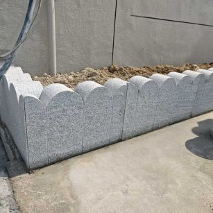 德州芝麻白花边石  围边石