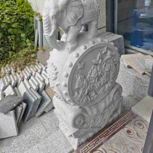 德州芝麻白抱鼓石 庭院抱鼓石