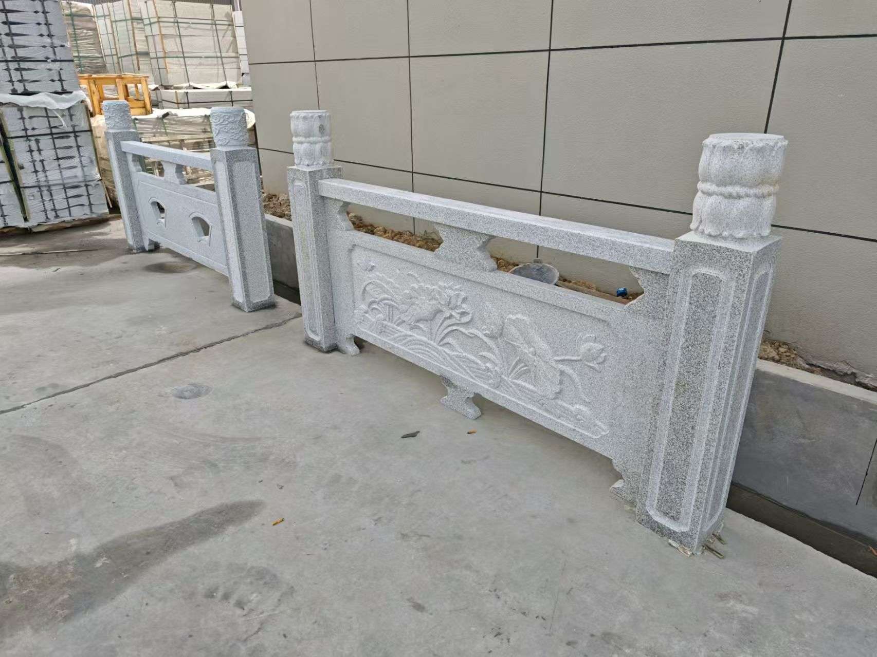 德州芝麻白河道栏杆 石材栏杆