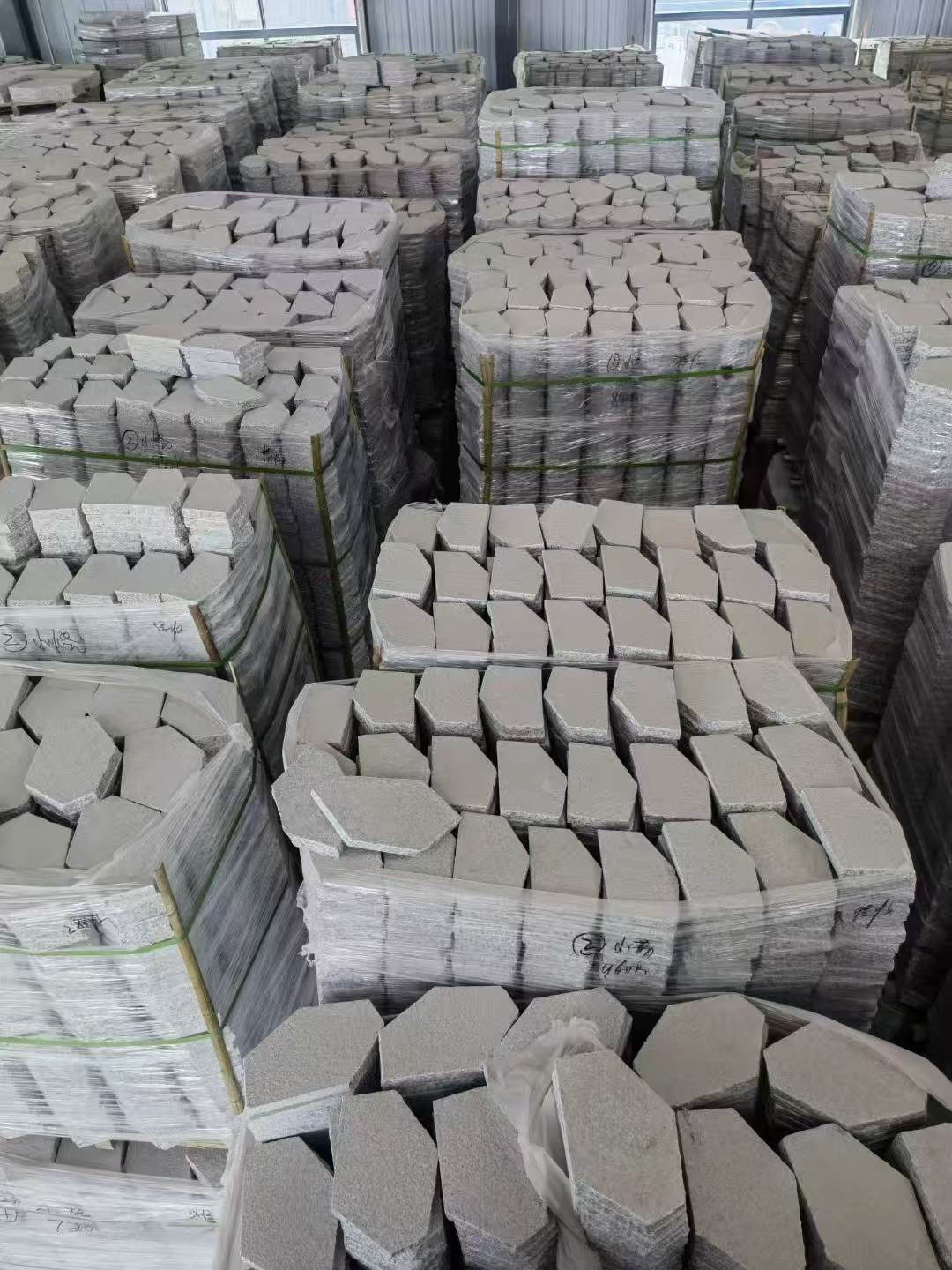 德州芝麻白石材冰裂纹，碎拼。