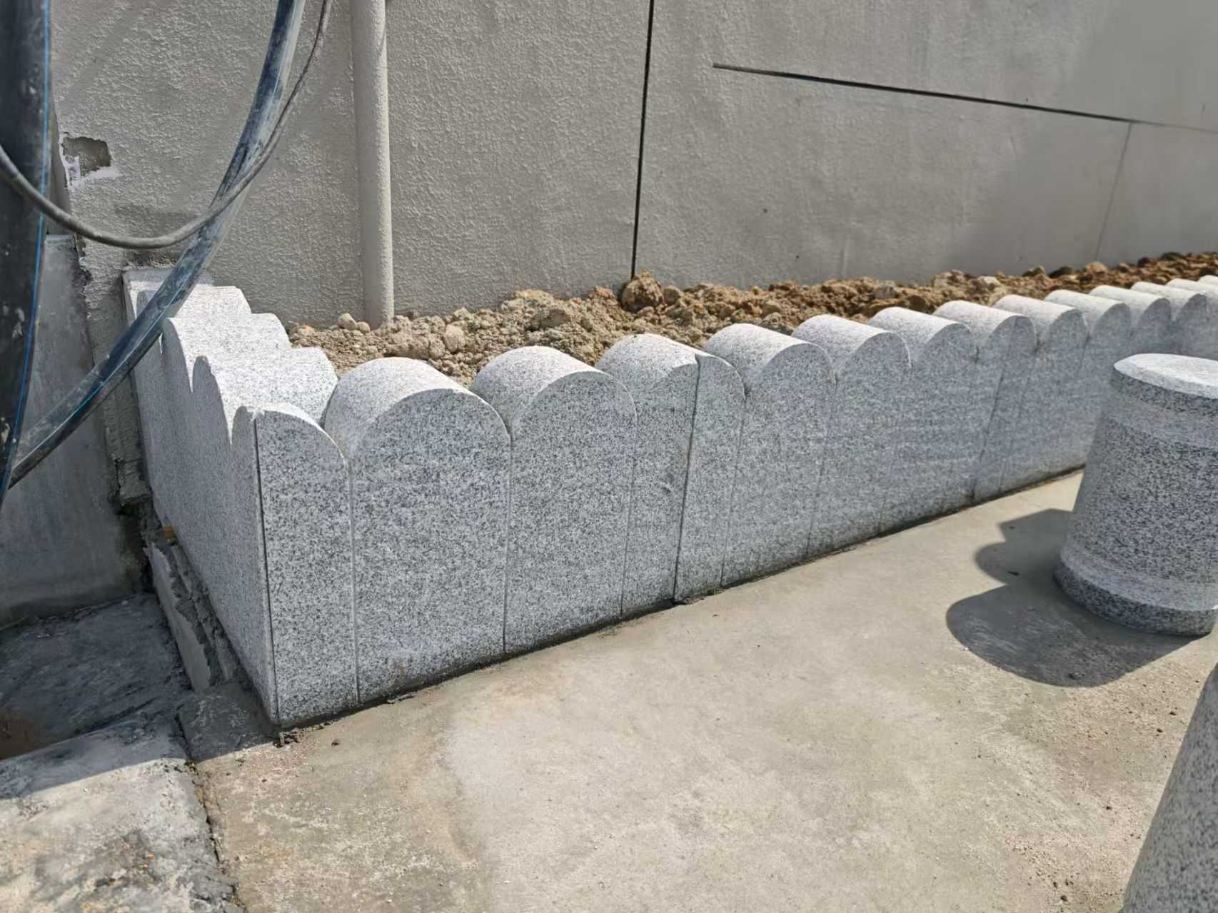 德州芝麻白花边石  围边石