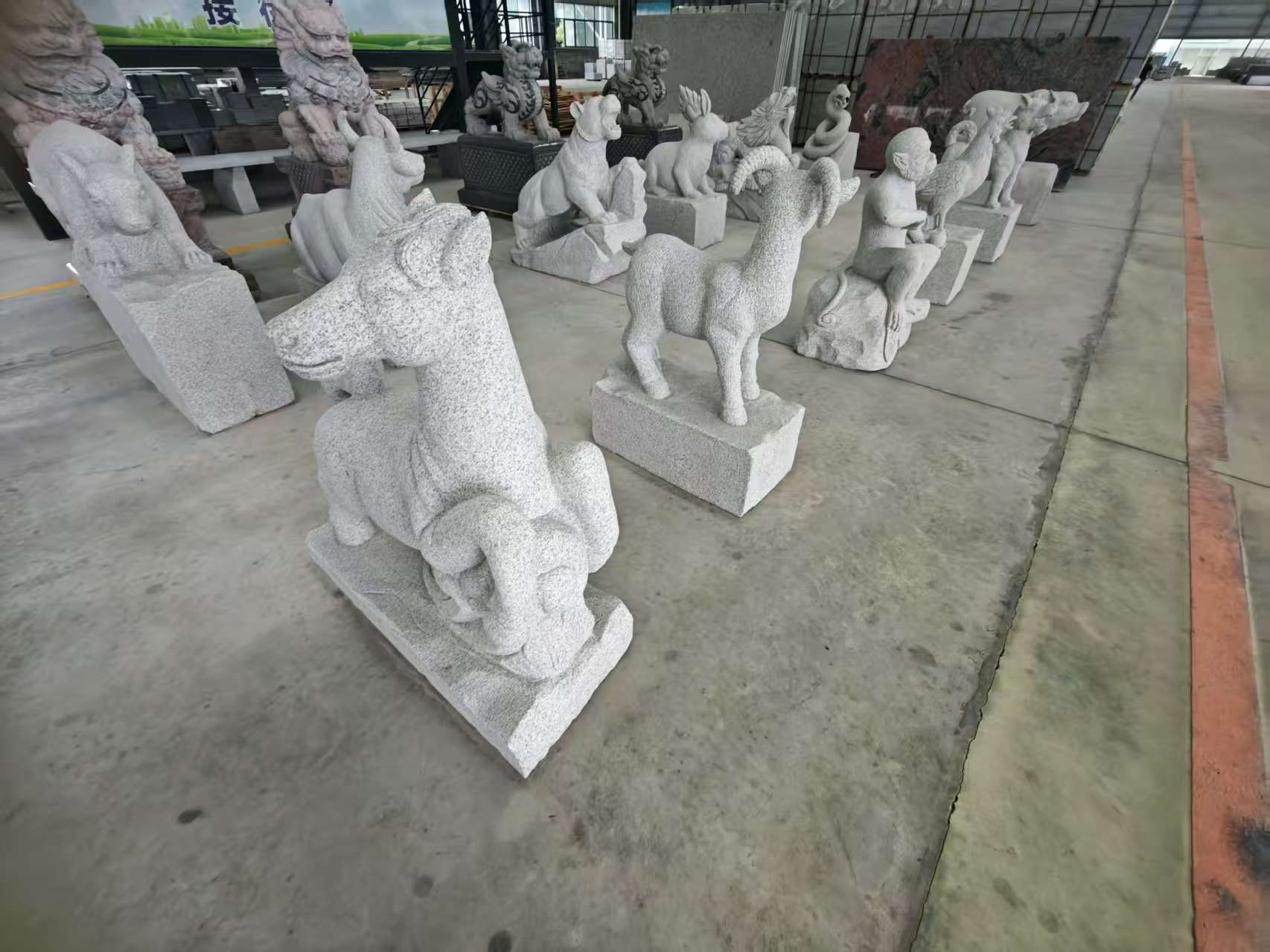 德州芝麻白雕刻 十二生肖 异形雕刻