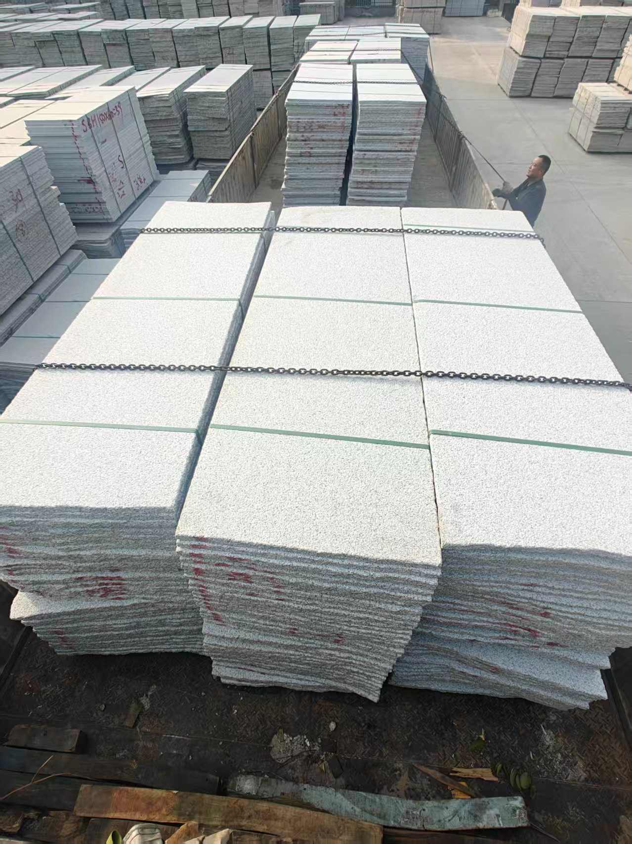 德州芝麻白毛板，石材毛板